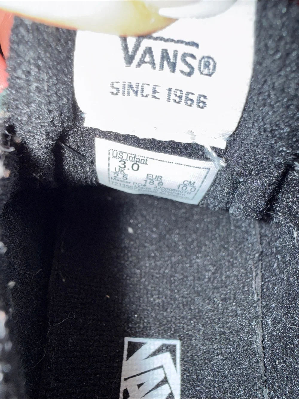 Vans Black & White Baby High-Top Hook-and-Loop Sneaker
